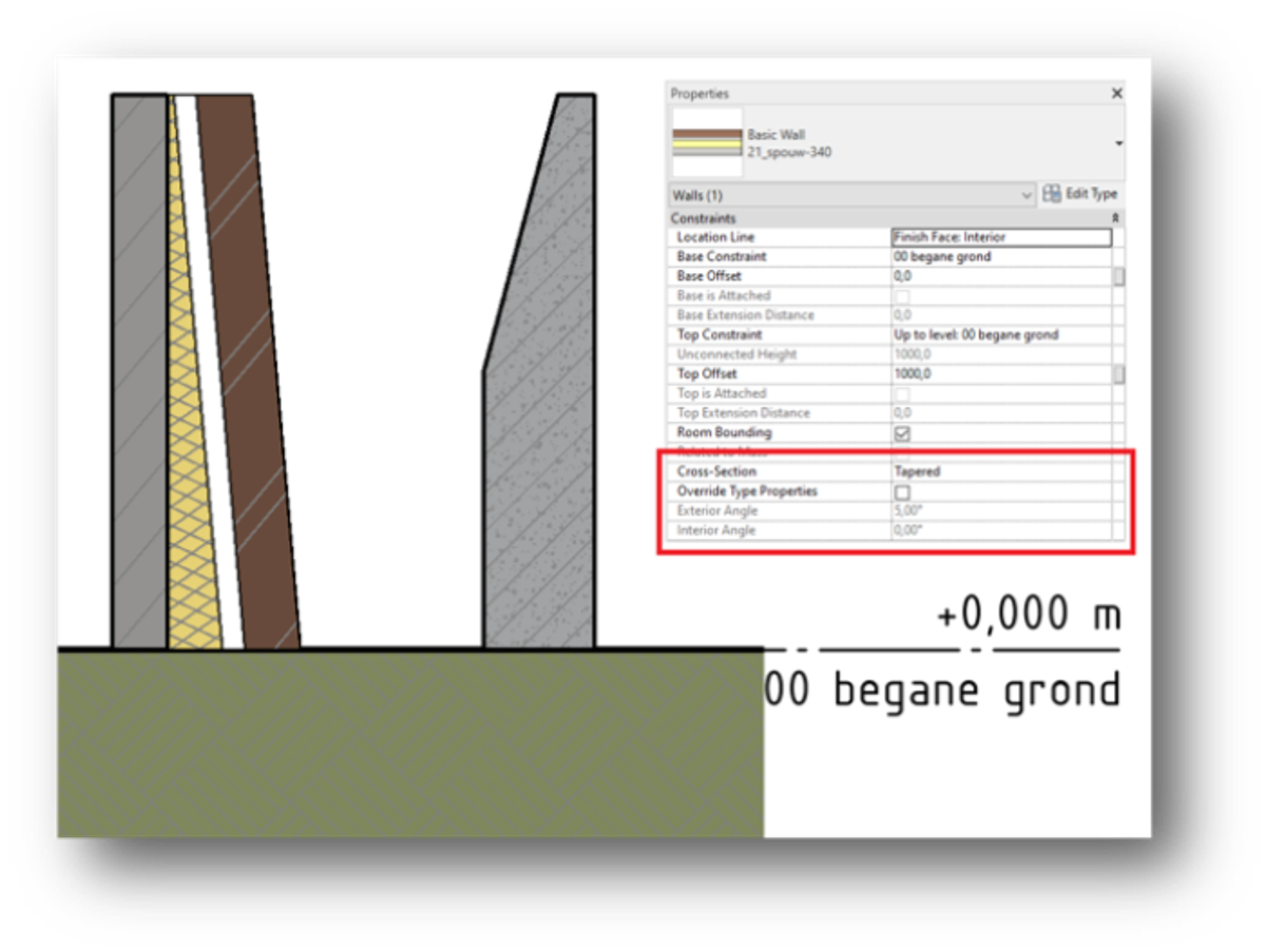 Revit 2022 Tapered Walls BIM4 ALL