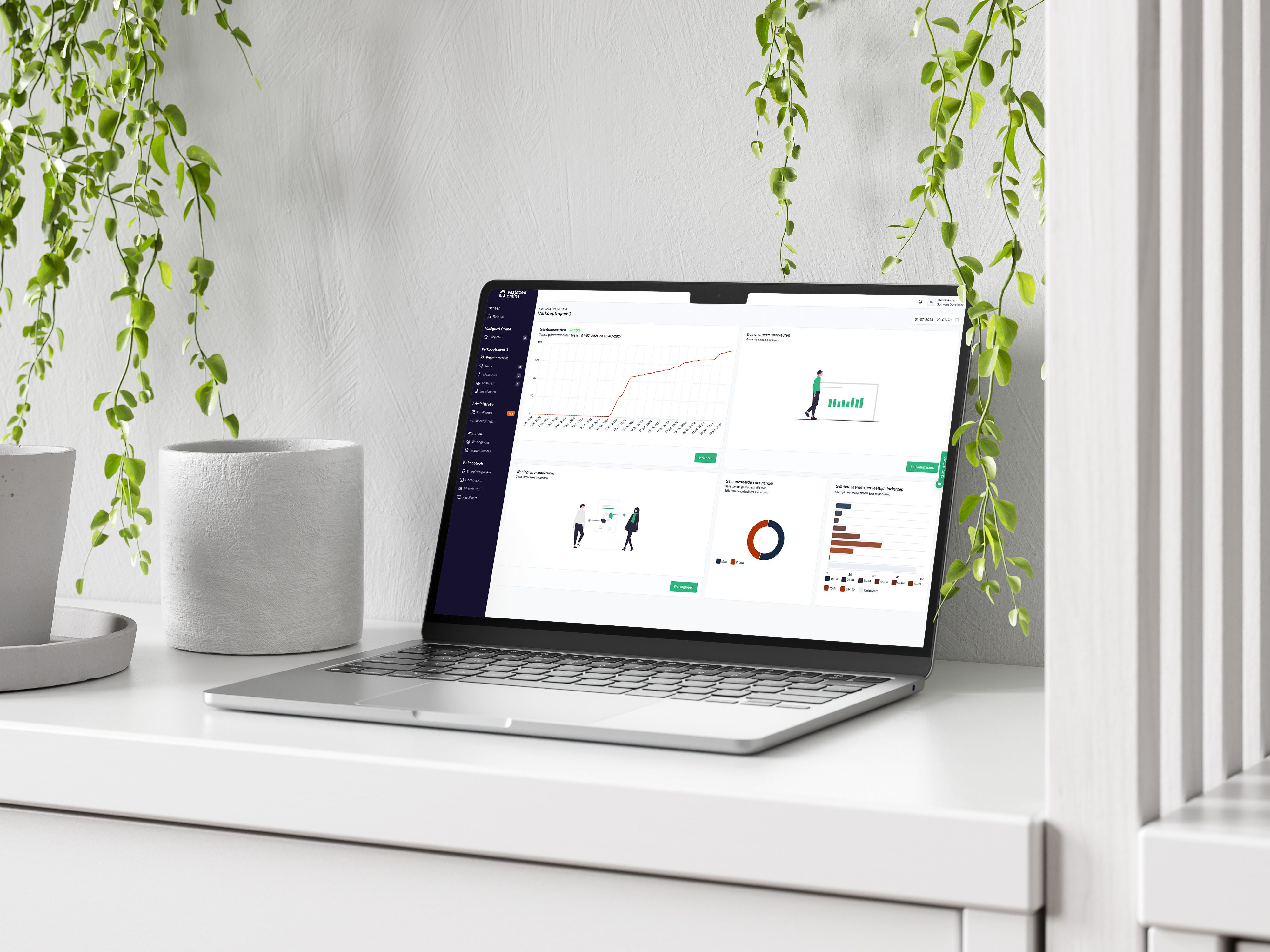 Home Vastgoed Online website Dashboard
